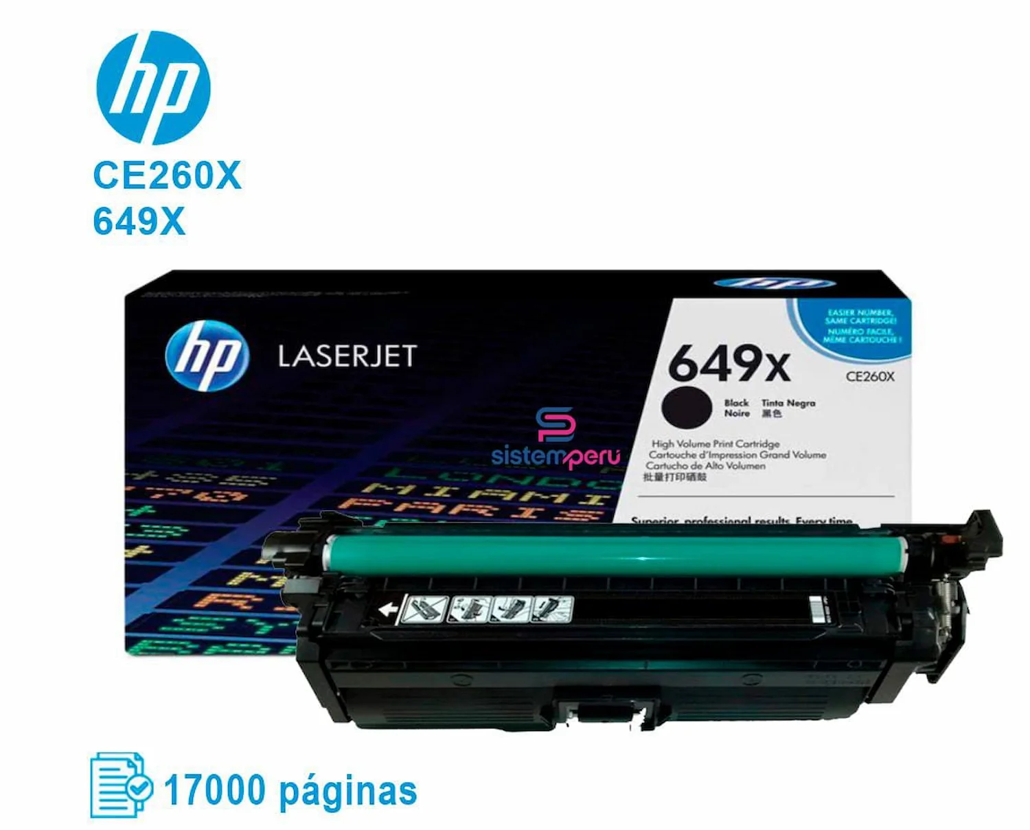 Toner HP 649X Negro CE260X Original Toner HP 649X Negro CE260X Original