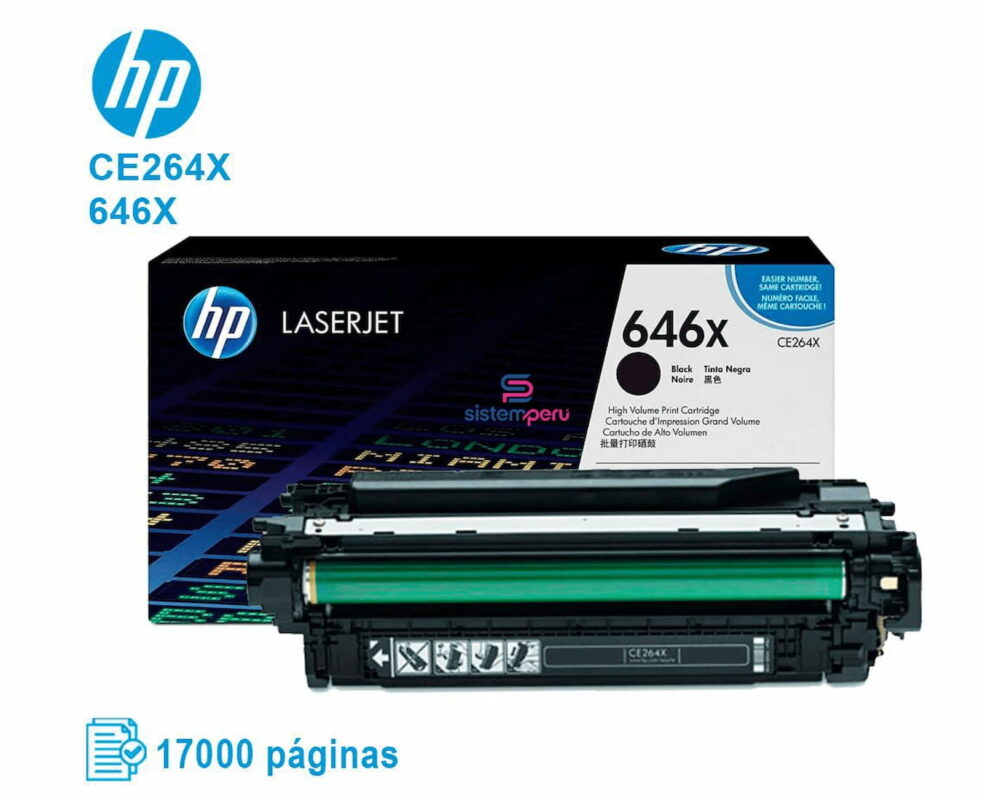 Toner HP 646X Negro CE264X Original