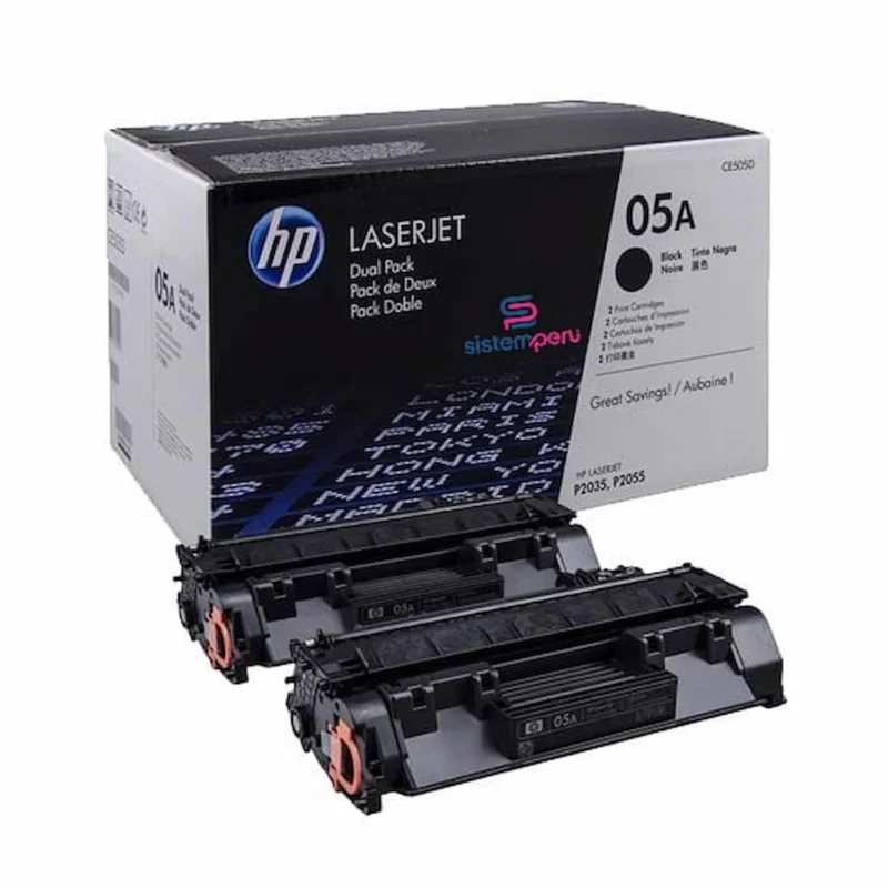 Toner HP 05A Negro CE505D Dual Pack