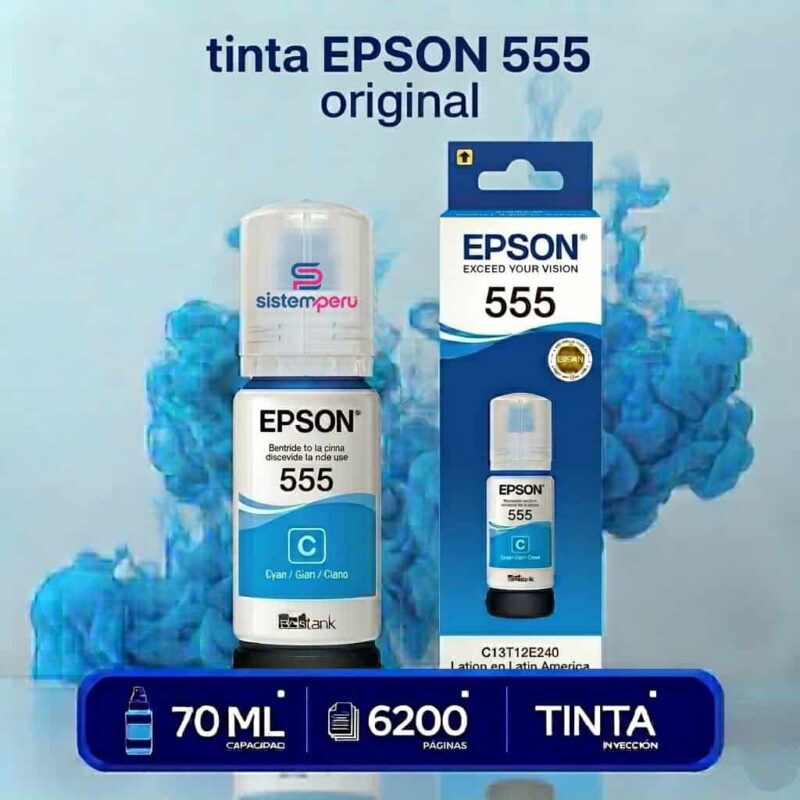 Tinta Epson T555 Cyan
