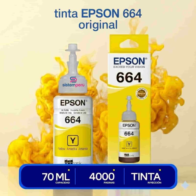 Tinta Epson T664 Amarillo Original 70 ml
