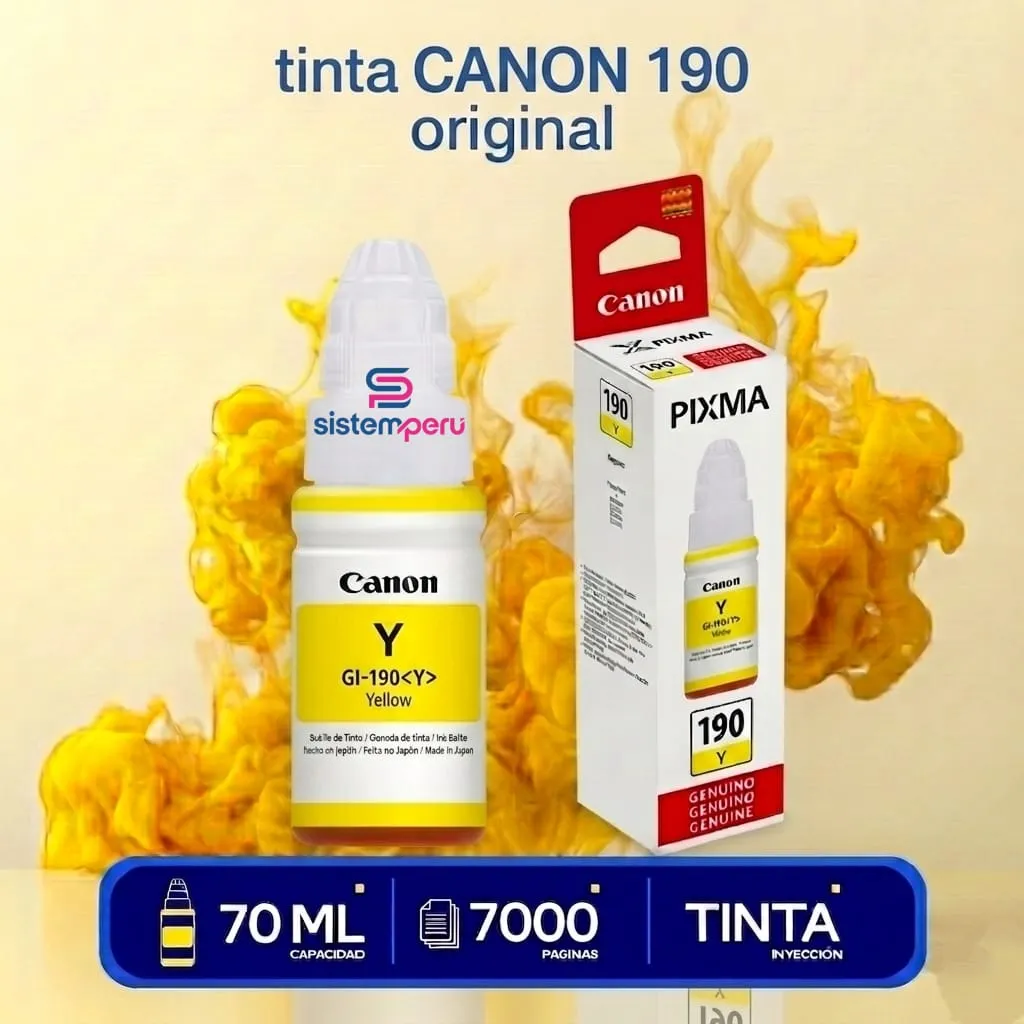 tinta canon GI-190Y yellow tinta canon GI-190Y yellow