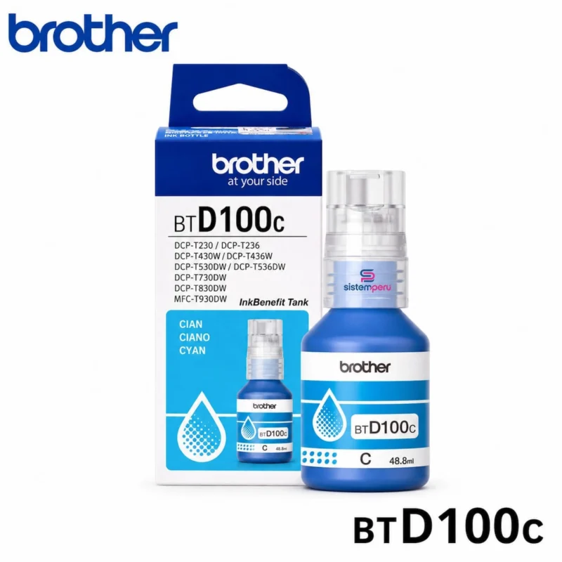 Tinta Brother BTD100C Cian