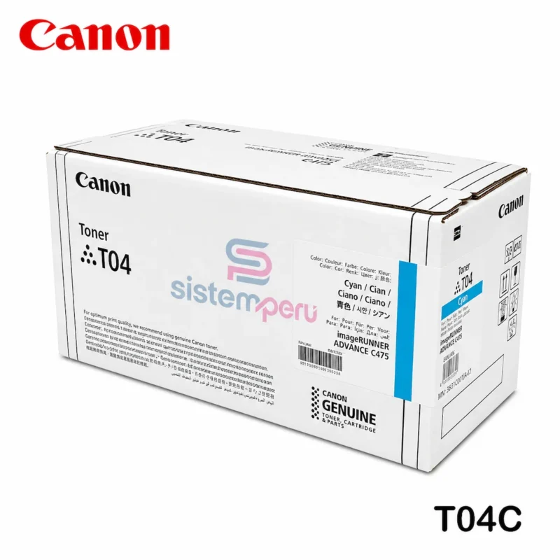 Tóner Canon T04 Cyan Original